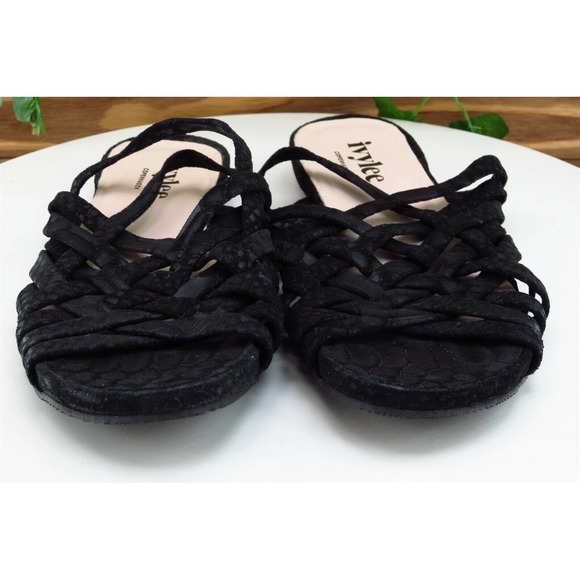 Ivylee Copenhagen Sz 38 M Black Slide Leather Women Sandals - Picture 2 of 7